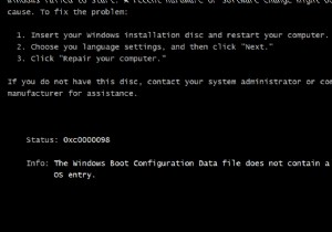 【解決済み】Windows 10で発生する起動エラー 0xc0000098の対処法