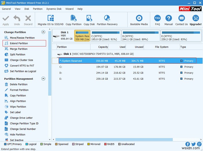 システムで予約済みのパーティションを更新できませんでした [解決済み] 