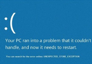 [解決しよう] Windows 10 での予期しない Store Exception BSOD 