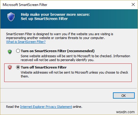 Windows 10 で SmartScreen フィルターを無効にする 