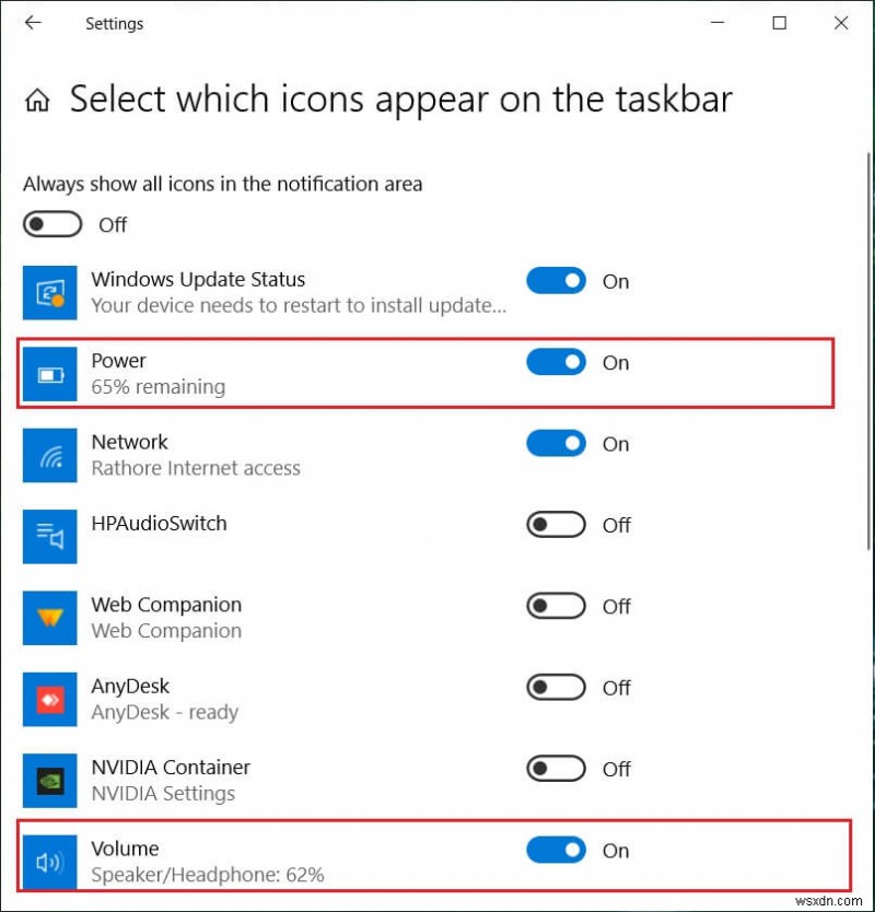 Windows タスクバーに表示されないシステム アイコンを修正