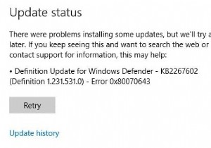 Windows Update エラー 0x80246002 を修正 