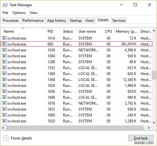 svchost.exe (netsvcs) による高 CPU 使用率の修正 