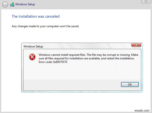 Windowsが必要なファイル0x80070570をインストールできない問題を修正 