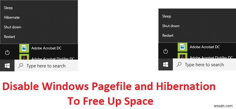 Windows ページファイルと休止状態を無効にしてスペースを解放する 