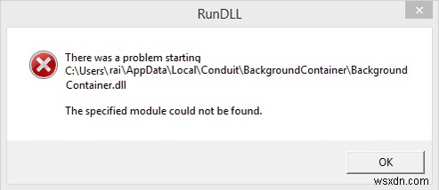 起動時の BackgroundContainer.dll エラーを修正 