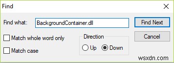 起動時の BackgroundContainer.dll エラーを修正 