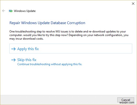 Windows Update のスタックまたはフリーズを修正する 
