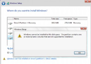 解決済み:ドライブ 0 に Windows をインストールできない 