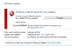 Windows Update エラー 0x80080005 を修正 