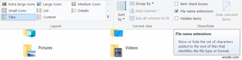 Windows 10 でファイル拡張子を表示する方法 