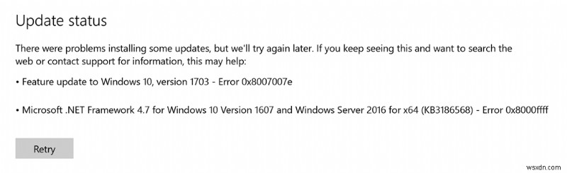 Windows Update エラー 0x8007007e を修正 