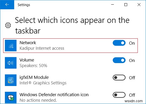 Windows 10のタスクバーにWiFiアイコンが表示されない問題を修正 