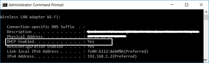 Windows 10 で WiFi に対して DHCP が有効になっていない問題を修正 