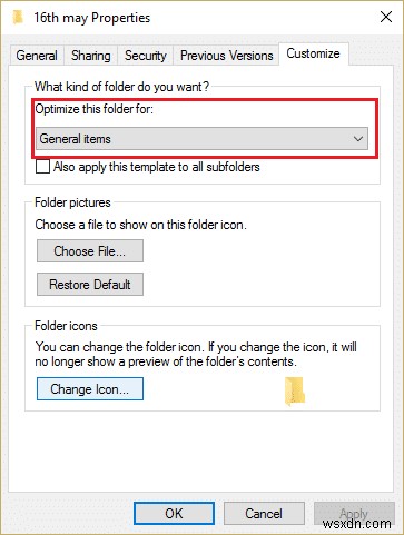 Windows 10 でドライブ、フォルダー、またはライブラリのテンプレートを変更する 