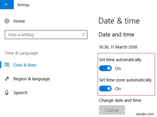 Windows 10 の間違った時刻の問題を修正 