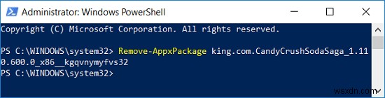Windows 10 から Candy Crush Soda Saga を削除します 
