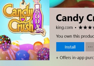 Windows 10 から Candy Crush Soda Saga を削除します 