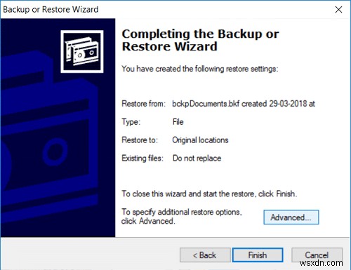 Windows 10でNTBackup BKFファイルを復元する方法 
