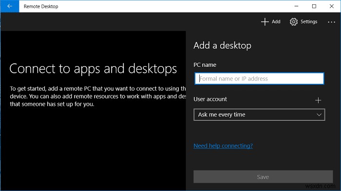 Windows 10 でリモート デスクトップ接続をセットアップする方法 