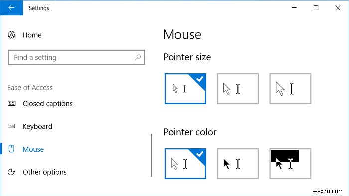 Windows 10 でマウス ポインターを変更する方法 