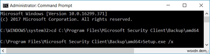 Windows 10 で Microsoft Security Essentials をアンインストールする 