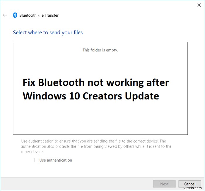 Windows 10 Creators Update 後に Bluetooth が機能しない問題を修正 