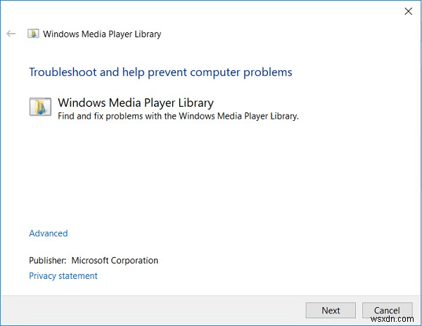 Windows Media Player のメディア ライブラリが破損しているというエラーを修正する