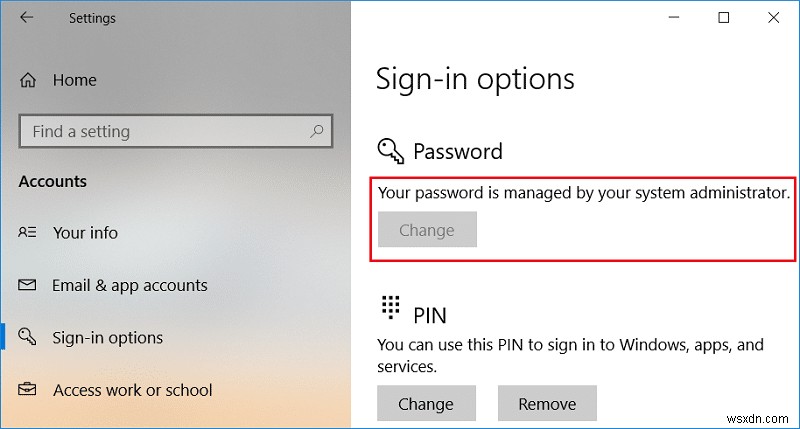 Windows 10 でユーザーがパスワードを変更できないようにする方法