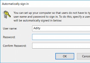 Windows 10 でユーザー アカウントに自動的にログインする 