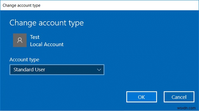 Windows 10 でユーザー アカウントの種類を変更する方法