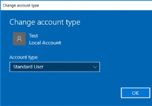 Windows 10 でユーザー アカウントの種類を変更する方法