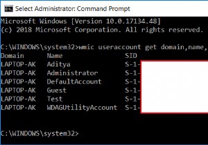 Windows 10 でユーザーのセキュリティ識別子 (SID) を見つける