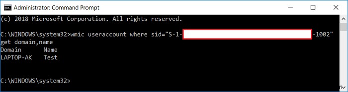 Windows 10 でユーザーのセキュリティ識別子 (SID) を見つける