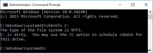 Windows 10 でスケジュールされた Chkdsk をキャンセルする方法 