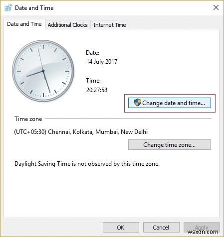 Windows 10 の時計をインターネット タイム サーバーと同期する 