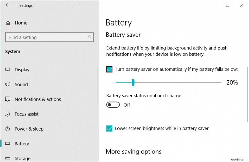 Windows 10 でバッテリー セーバーを有効または無効にする方法 