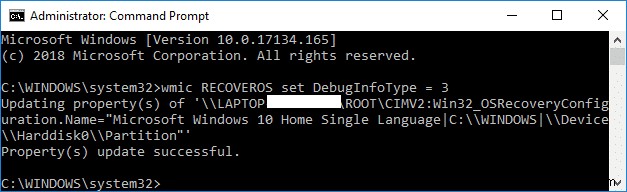 ブルー スクリーン オブ デスでダンプ ファイルを作成するように Windows 10 を構成する 