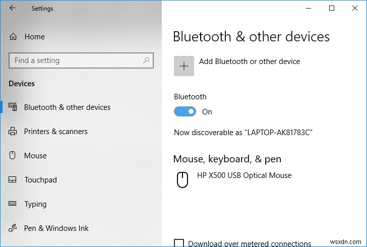 Windows 10 で Bluetooth を有効または無効にする 