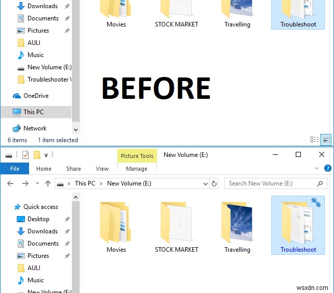 Windows 10 で圧縮または暗号化されたファイル名を色で表示する 