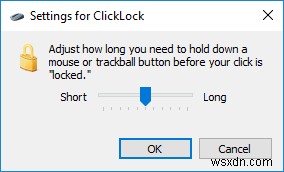 Windows 10 でマウスのクリックロックを有効または無効にする 