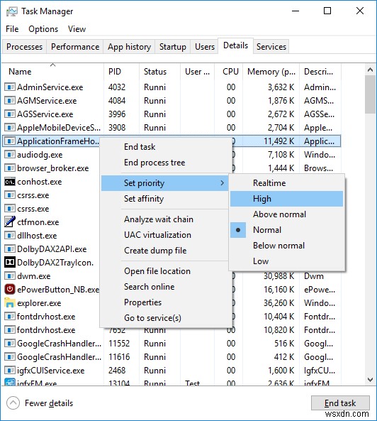 Windows 10 で CPU プロセスの優先度を変更する方法