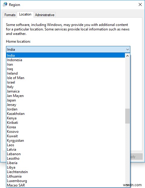 Windows 10 で国または地域を変更する方法