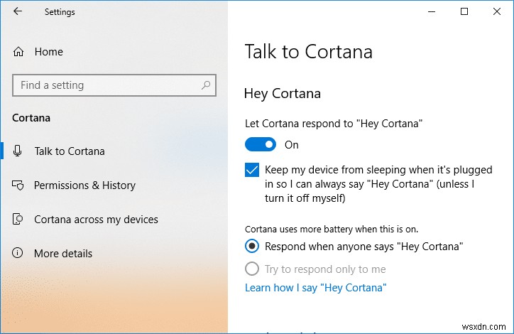 Windows 10 のロック画面で Cortana を有効または無効にする