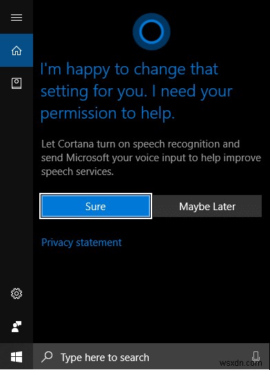 Windows 10 のロック画面で Cortana を有効または無効にする