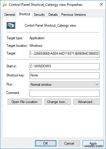 Windows 10 でコントロール パネルのすべてのタスクのショートカットを作成する 