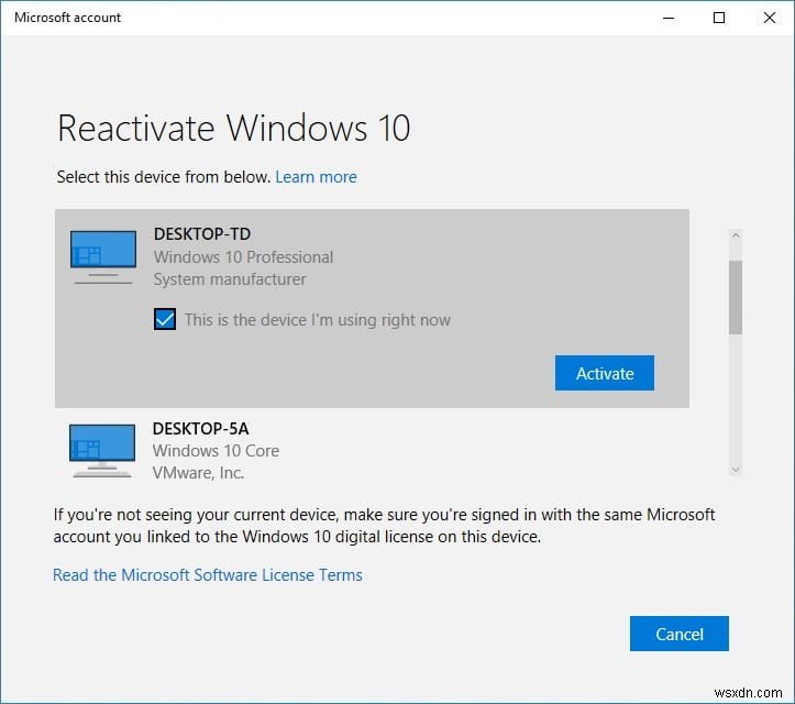 Microsoft アカウントを Windows 10 デジタル ライセンスにリンクする