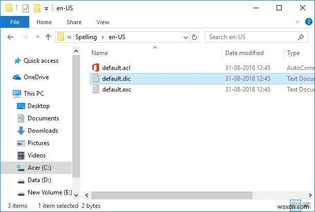 Windows 10 でスペル チェック辞書に単語を追加または削除する 