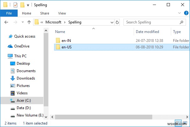 Windows 10 でスペル チェック辞書に単語を追加または削除する 