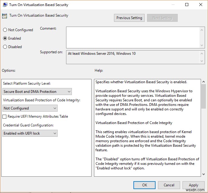 Windows 10 で Credential Guard を有効または無効にする 